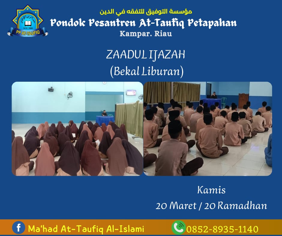SANTRI PP. AT TAUFIQ MELAKSANAKAN KEGIATAN ZAADUL IJAZAH