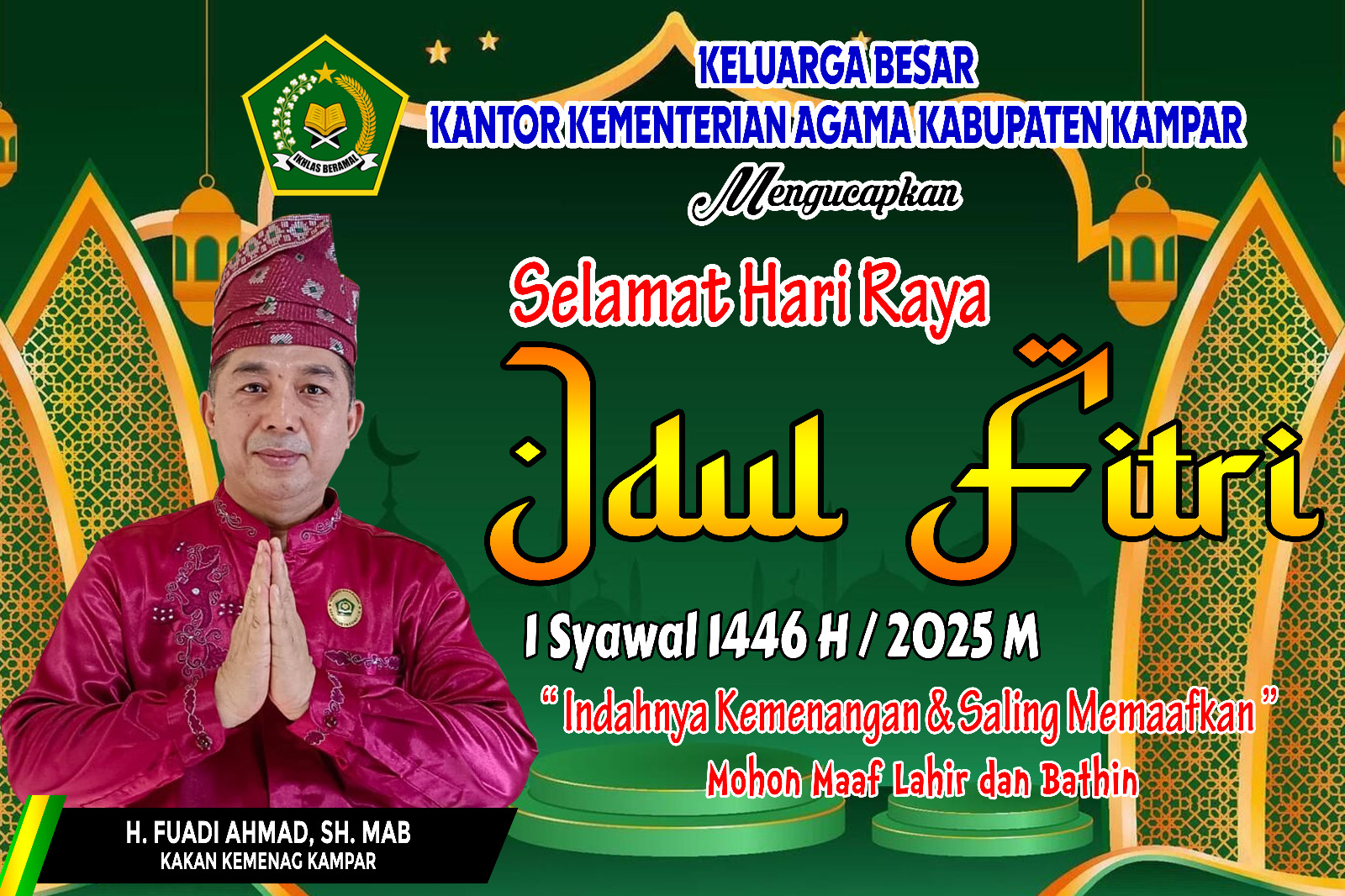 Kakan Kemenag Kampar Fuadi : 1 Syawal 1446 H, Tetap Tunggu Sidang Isbat