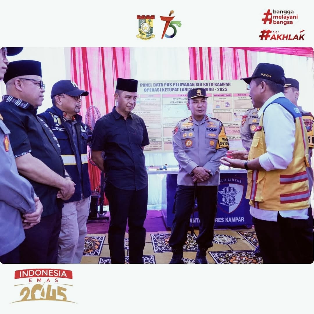 Bupati Kampar Ahmad Yuzar Bersama Kapolda Riau Tinjau Pos Pam Lebaran Tahun 2025