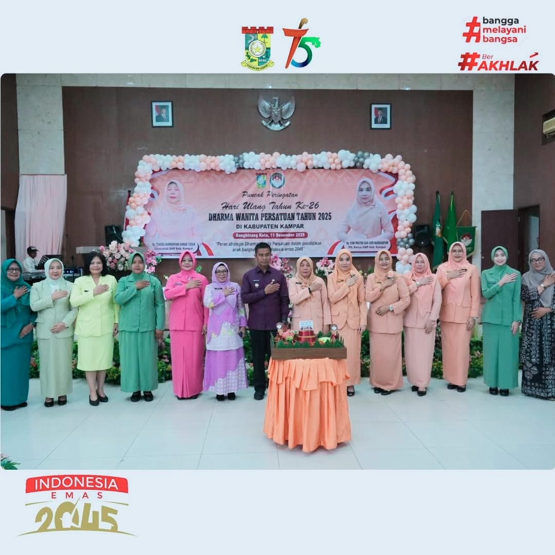 Bupati Kampar Ahmad Yuzar Hadiri HUT ke-26 Dharma Wanita Persatuan Tahun 2025
